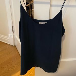 The Double-Lined Silk V-Neck Cami - Everlane silk navy spaghetti strap